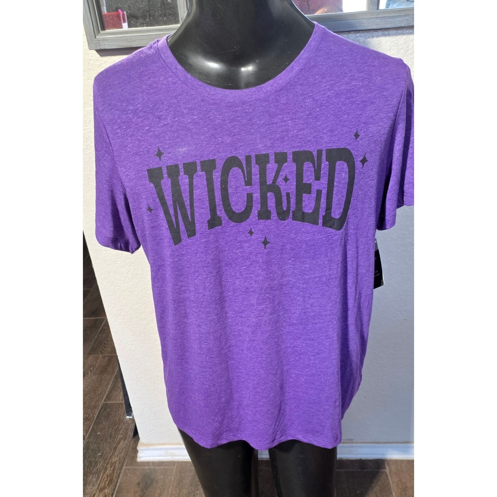Way To Celebrate Halloween Wicked Graphic Tee Purple Heather XL 16-18 NWT
